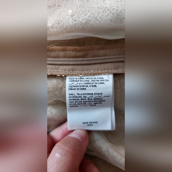 🥂 BEBE Gold Sequin Peplum Top - Picture 7 of 10